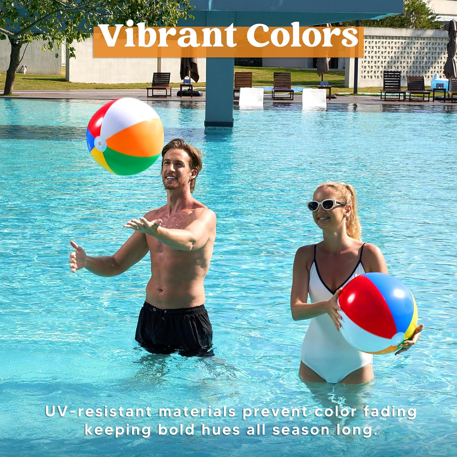 JOYIN 2-Pack 20" Beach Balls - Pool Toys Large Inflatable Beach Ball Swimming Pool Water Games, Classic Rainbow Color Beachball Luau Birthday Decorations Party Supplies Party Favors Gifts image number 1