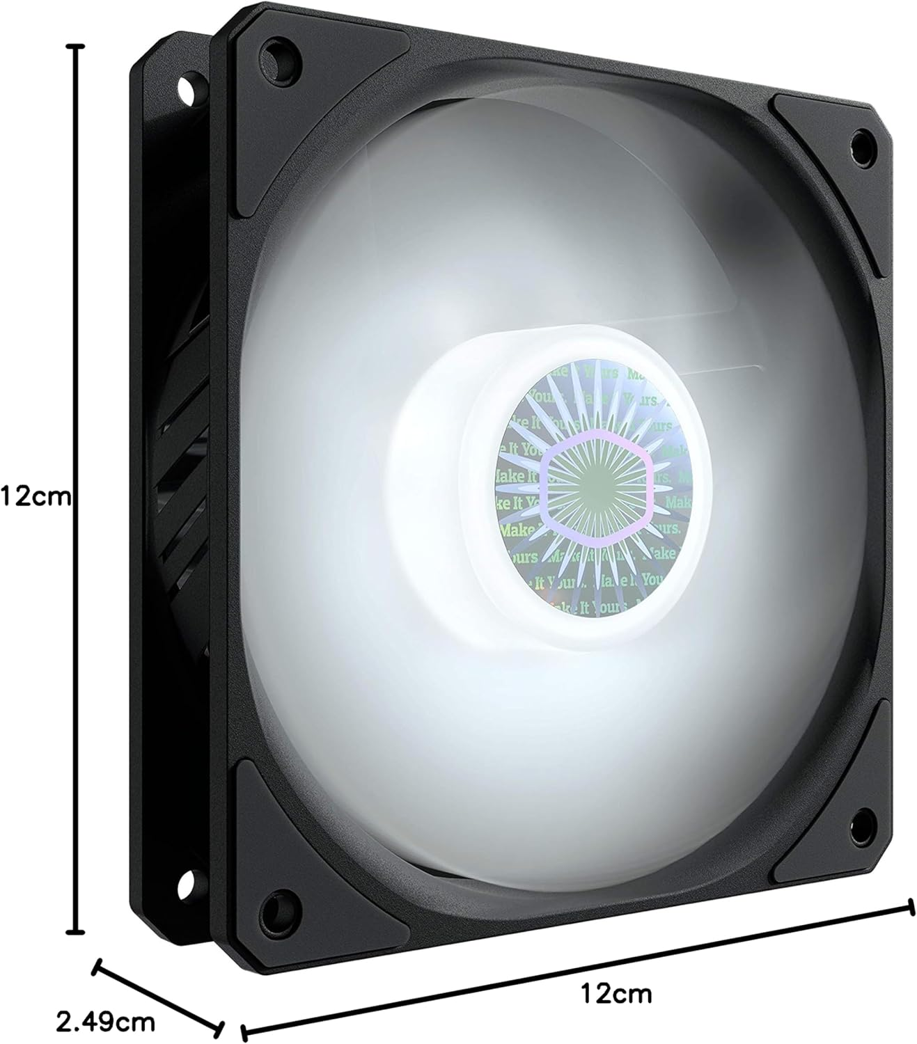 Cooler Master Sickleflow 120 White LED Case & Cooling Fan - Translucent Air Balance Blades, 62 CFM, 2.5 Mmh2O, 8 to 27 Dba - White LED image number 2