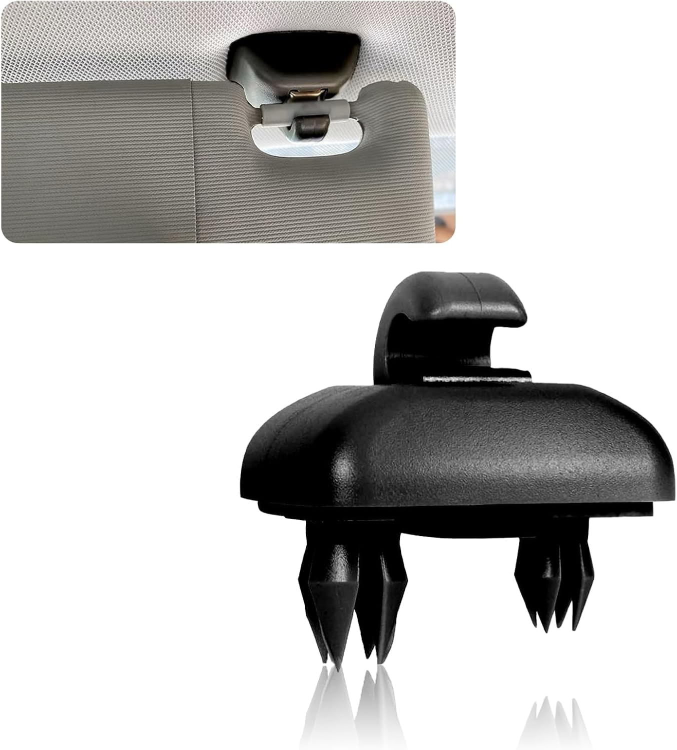 1 PC Car Sun Visor Fixing Buckle, Sun Visor Hook Durable Nylon Clip, Upgraded Sun Visor Base Vanity Mirror Hook Clips, Compatible with Audi A1 A3 A4 A6 A7 A8 Q3 Q5 Interior Accessories (Black)