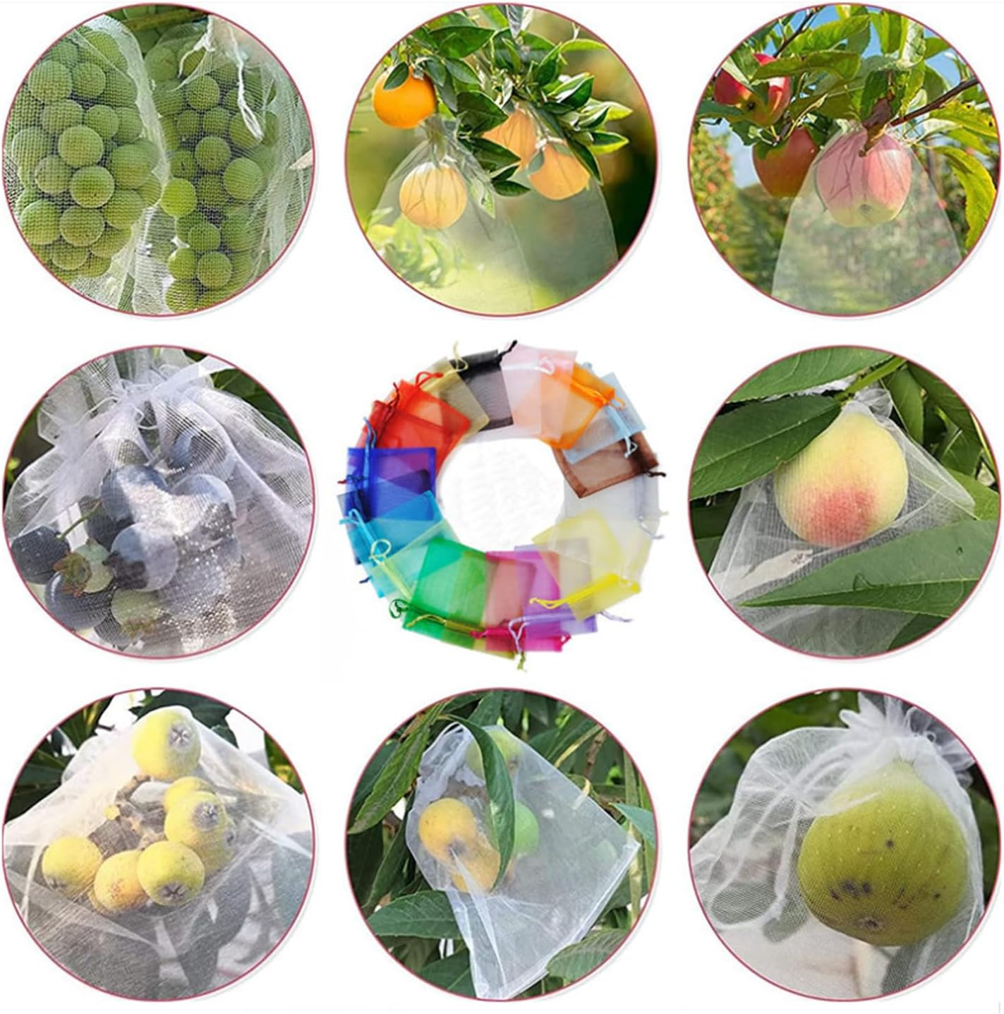 10PC Fruit Net Bag Agriculture Garden Vegetable Protection Mesh Insect Proof (20 * 30Cm)