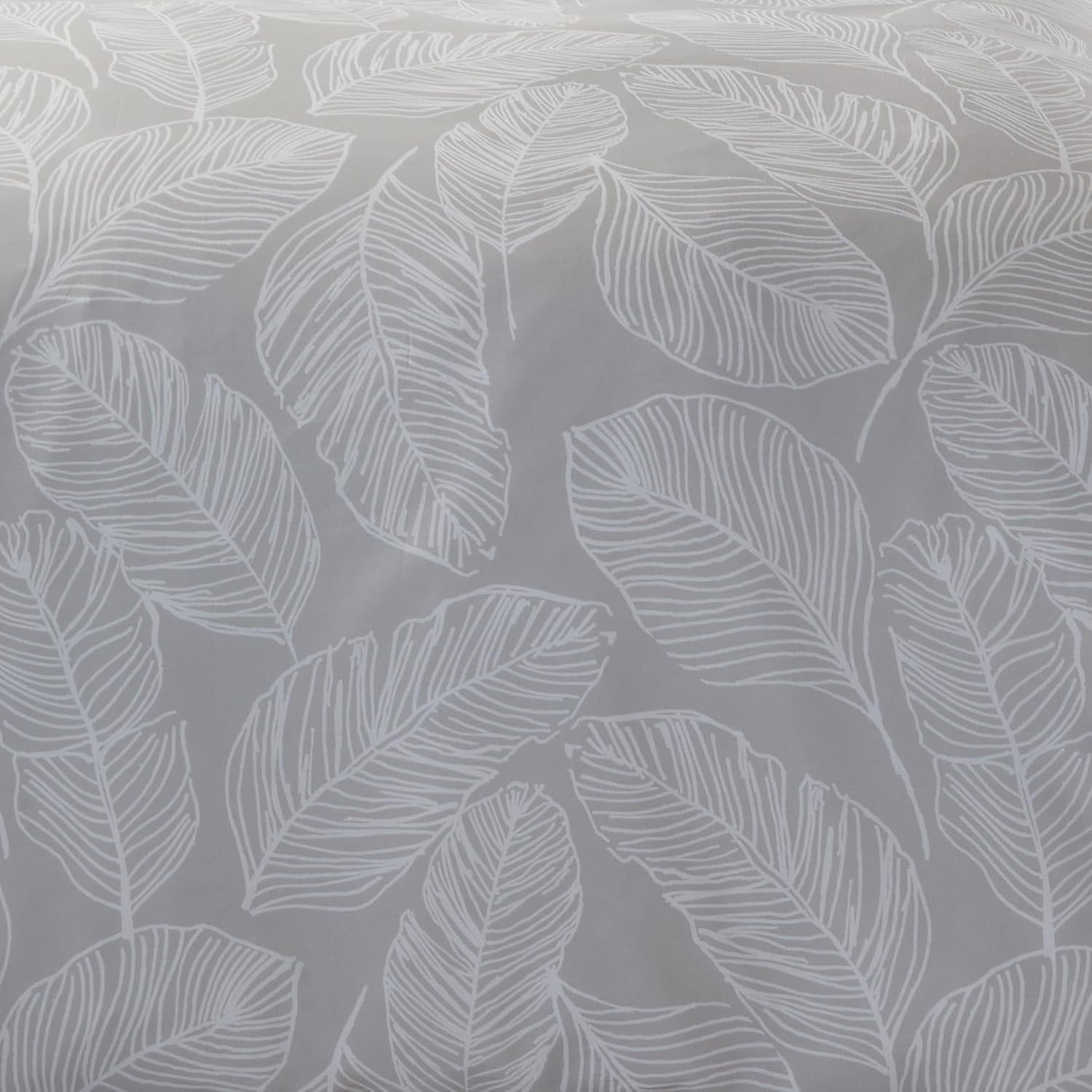 Fusion Natural Leaf Duvet Cover - Double Bedding Size (200 X 200Cm) - Reversible Design (White Colours) - Linen Leaves Print - Matteo Collection image number 4