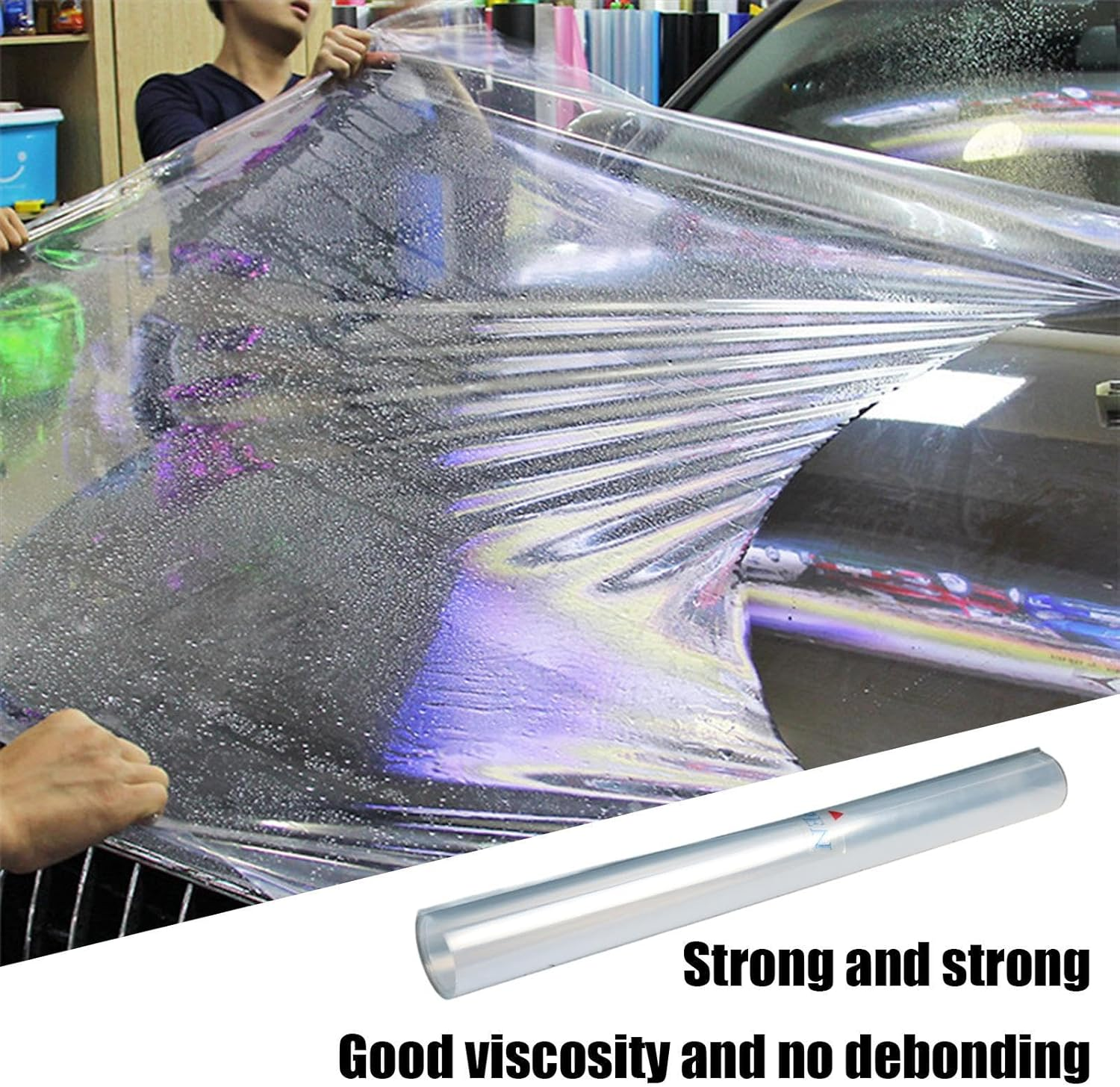 Clear Car Wrap - Non-Yellowing Automotive Protection Film - 19.6X78.7In High-Gloss Anti-Scratch Non-Yellowing Anti-Uv Wrap for Boat RV Exterior Care Vehicle image number 6