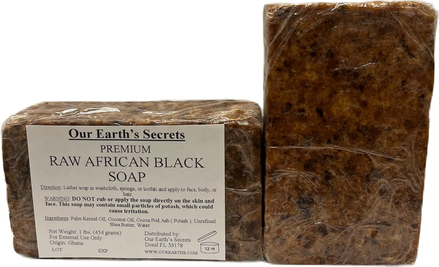 Our Earth'S Secrets Raw African Black Soap, 1 Lb. image number 1