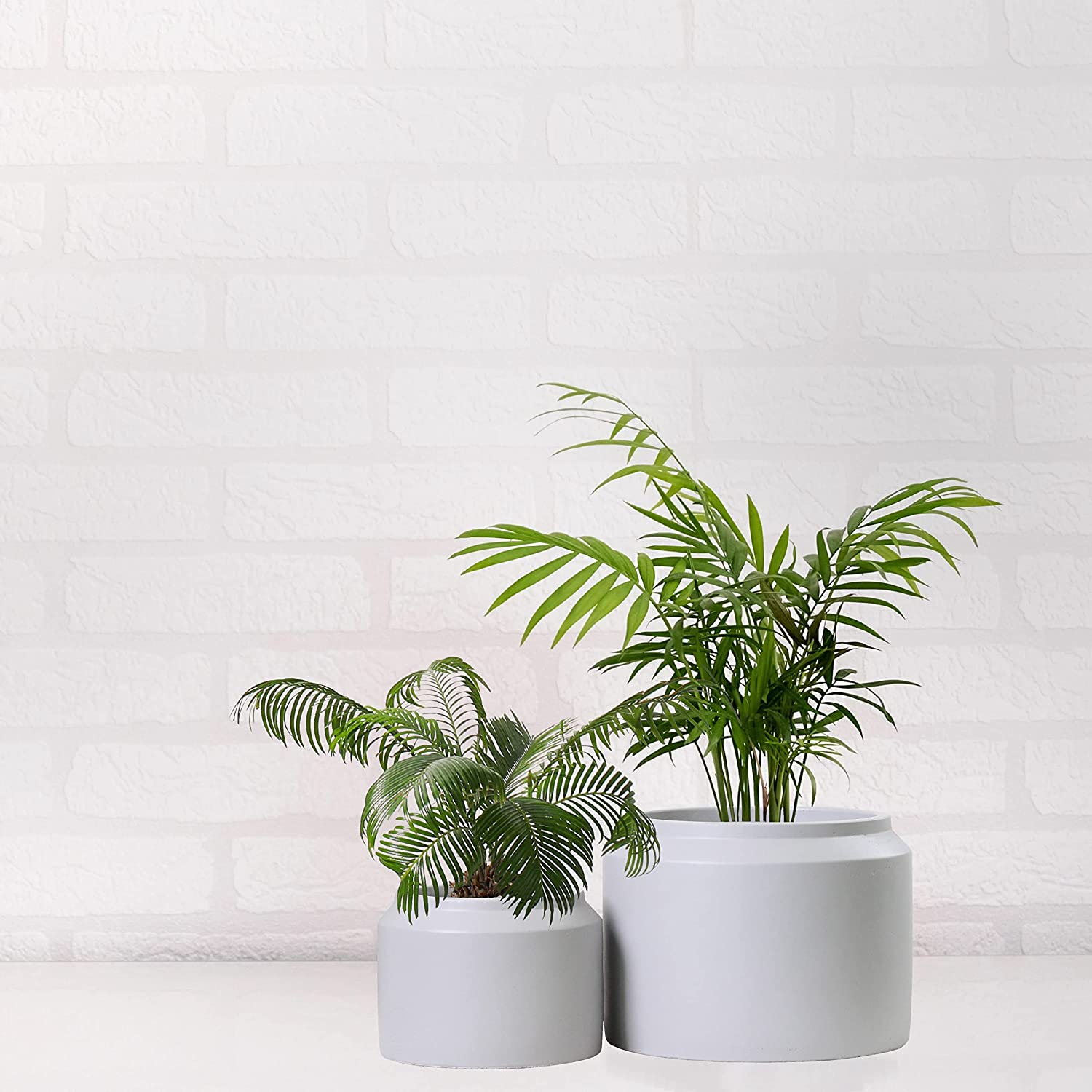 Porto Plant Pots - Matt Black Ceramic Jar Design Plant Pots Indoor & Outdoor Set 2 Planters (Matt Black) image number 3