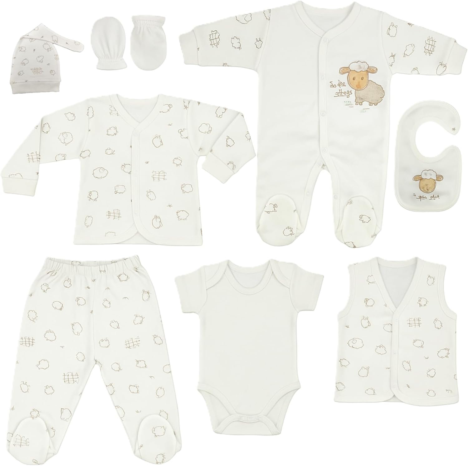 Blue Eyes Newborn Baby Gift Set, 100% Natural Cotton, First Equipment, Boys' Clothing Gift Set, Baby Outfit for Babies, 0-4 Months, 8 Pieces (Star Blue)