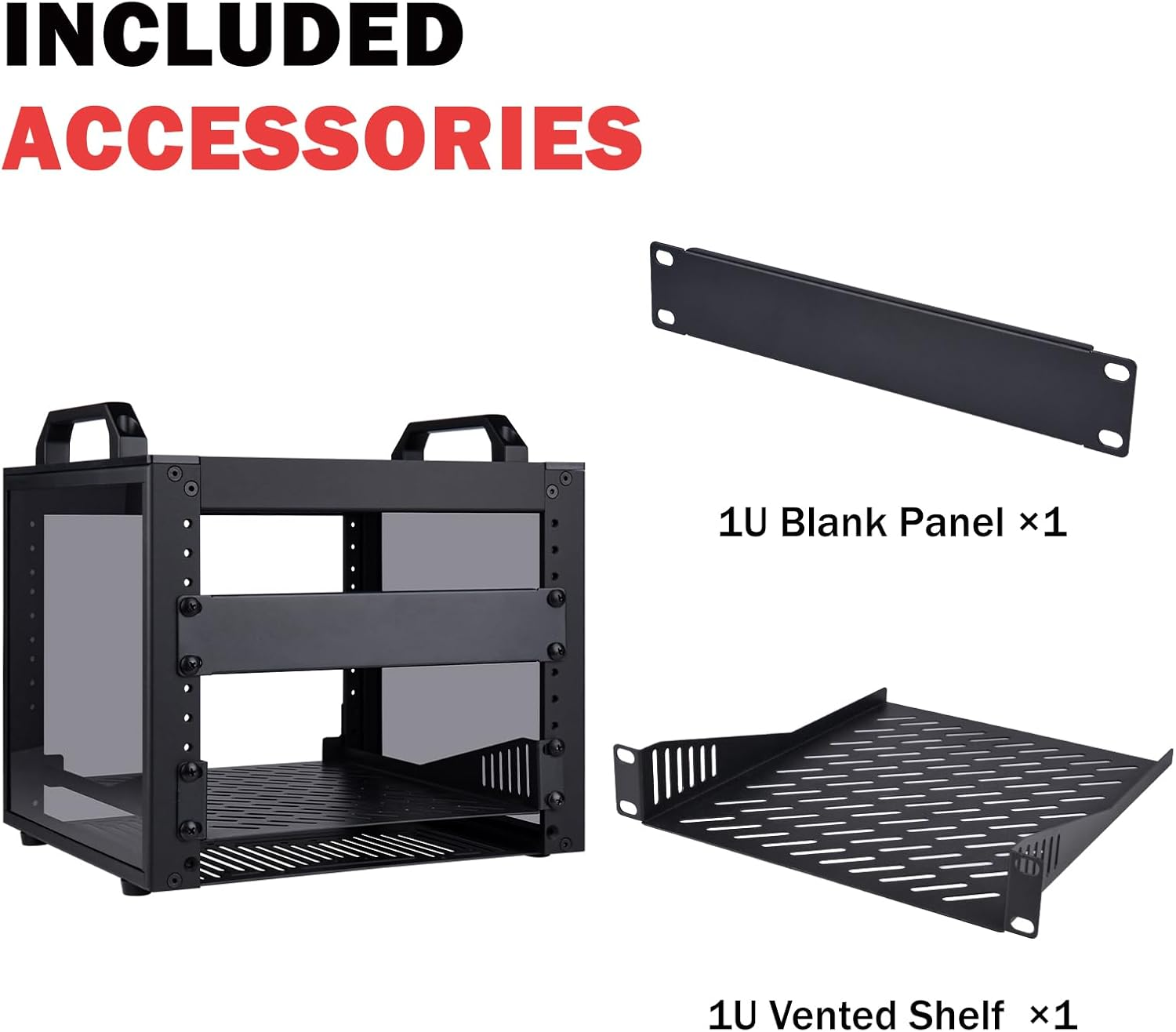 Geeekpi Deskpi Rackmate T0 plus 10 Inch 4U Mini Server Cabinet for for Servers, Network, A/V Equipment, 10.23 Inch Depth (Black) image number 1