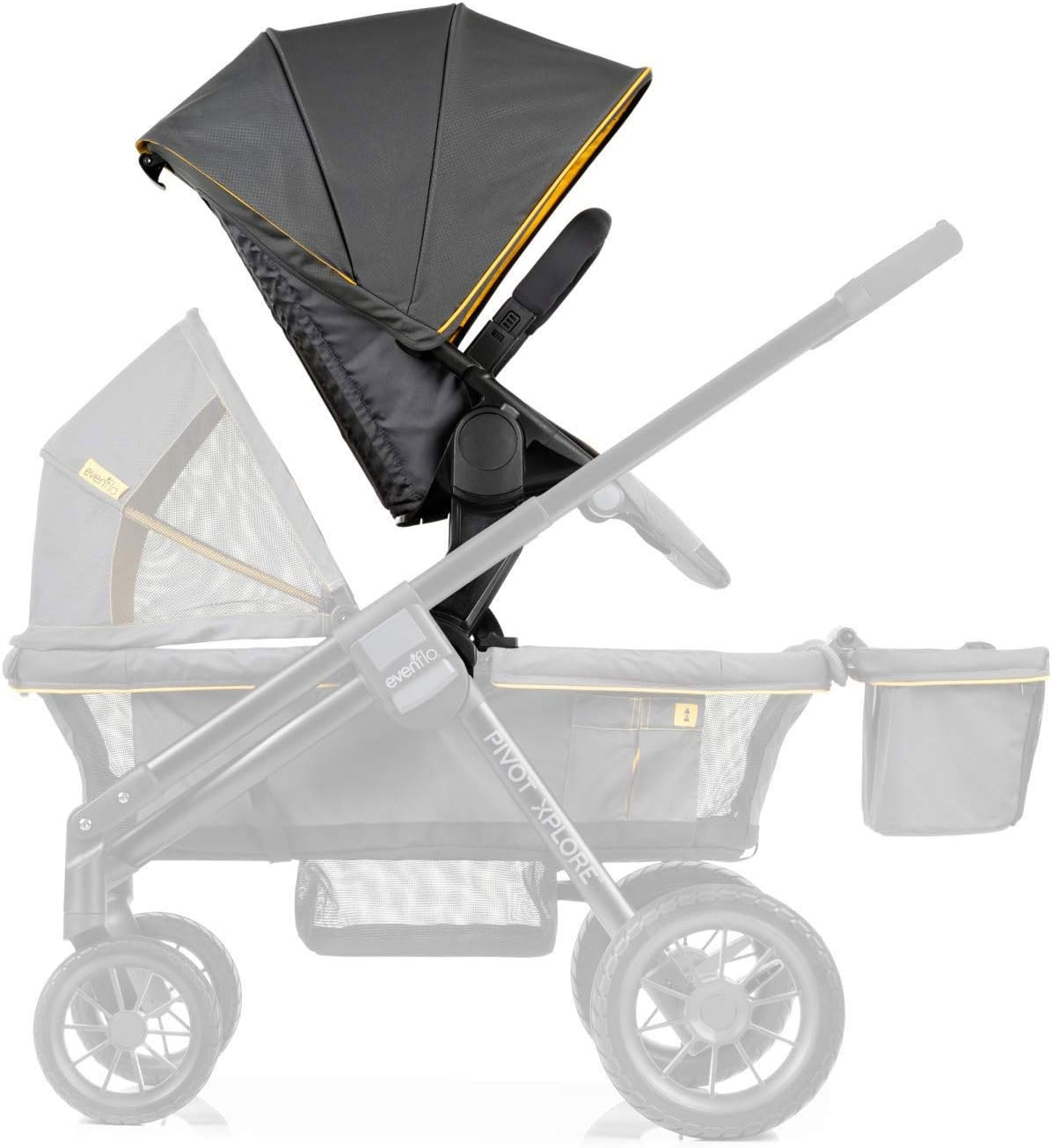 Evenflo Pivot Xplore Stroller Wagon Second Seat, Adventurer Gray image number 4