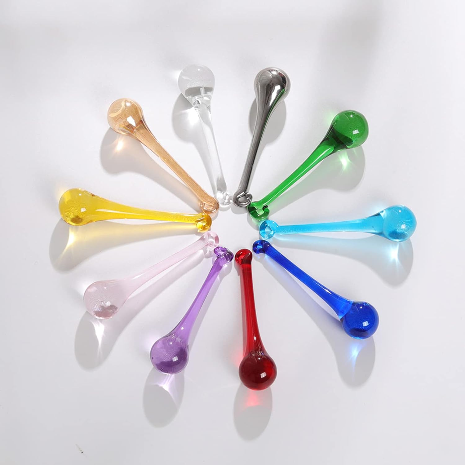 LONGWIN 20Pcs 3Inch Crystal Teardrop Pendant Chandelier Parts Wedding Decoration Christmas Tree Decorations (Multicolor) - Champagne image number 3