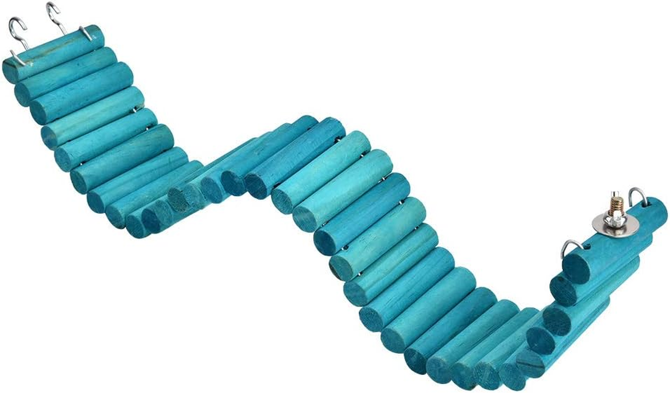 Pet Hamster Parrots Climbing Soft Ladder Suspension Bridge Birds Toy for Small Pets, 2.4 X 19.7Inch