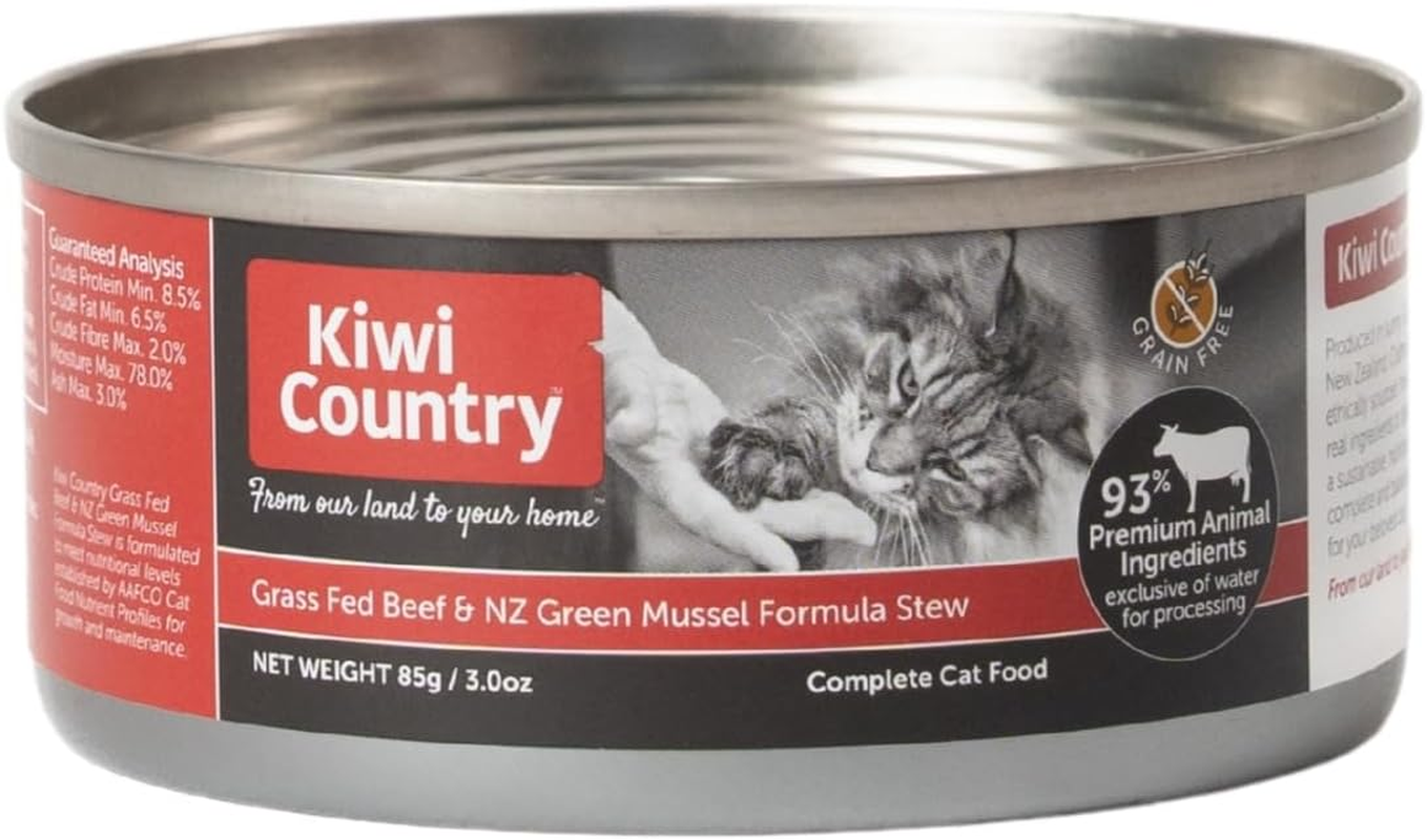 Kiwi Country Wet Cat Food, Grass-Fed Beef and NZ Green Mussel Formula, Grain-Free, Suitable for All Cat Breeds & All Life Stages Including Kittens, Pregnant and Nursing Females, 85G image number 6