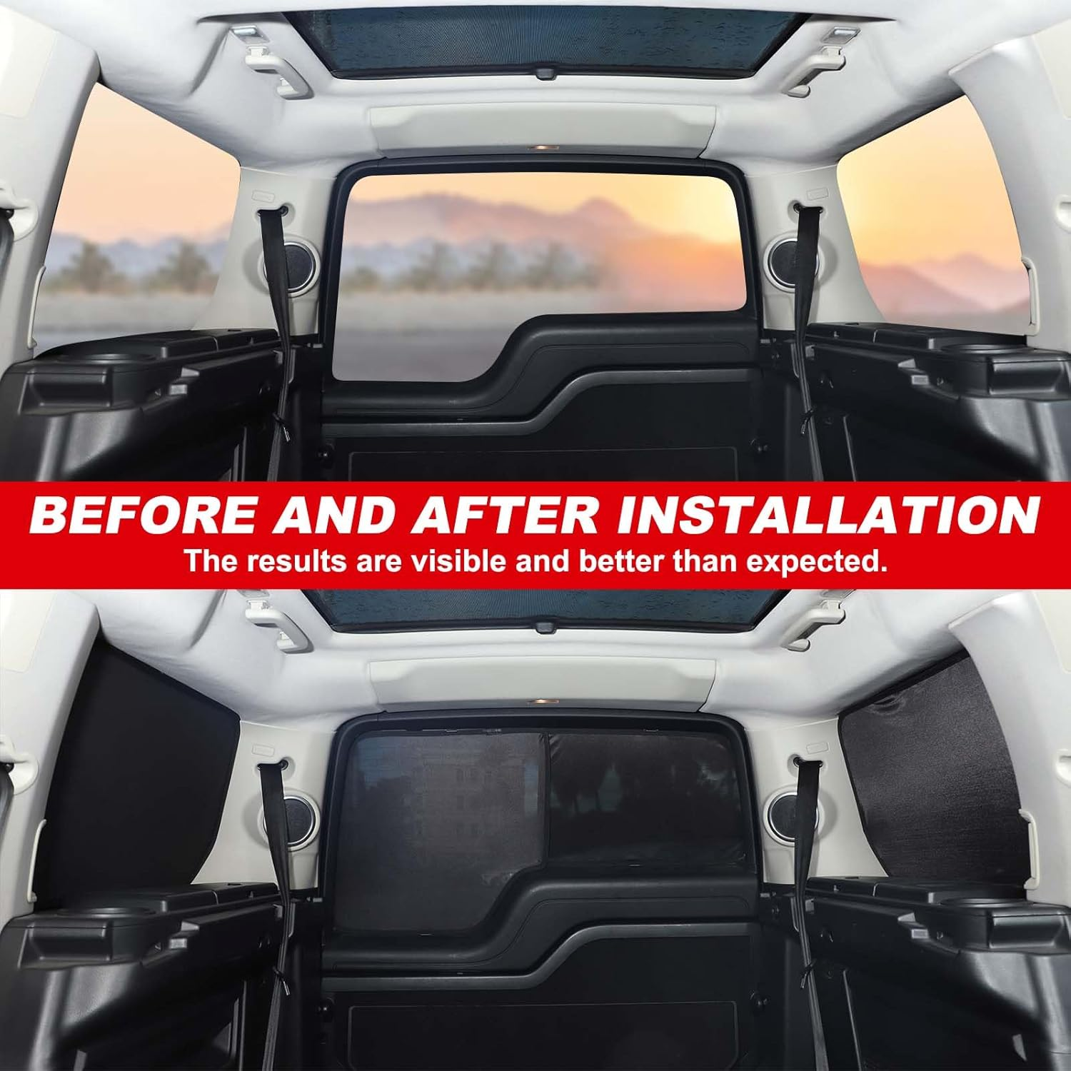 Window Sun Shade Compatible with Land Rover Discovery Accessories | Windscreen Blind Mesh | Polyester (Side & Trunk Windows 10Pcs, 2010-2016 Discovery 4) image number 6