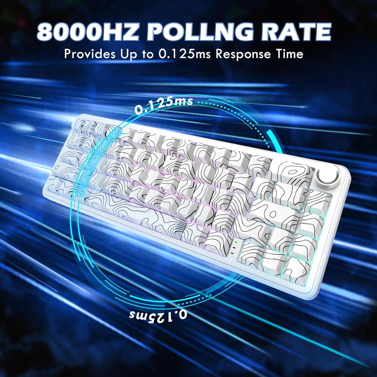 ATTACK SHARK Wireless Mechanical Gaming Keyboard & Mouse Combo, Magnetic Hall Keyboard,8Khz Polling,0.01Mm RT Precision,Adjustable Actuation,Wireless Gaming Mouse with Dock,Paw3311,22K DPI for Games image number 1