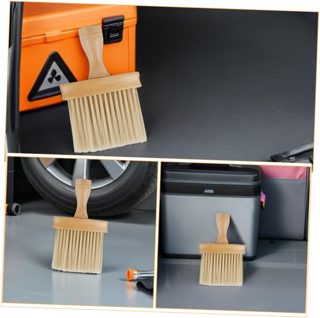 ANDRESLAD 3Pcs Car Air Conditioner Cleaning Brush Adjustable Soft Bristle Vent Dusting Tool for Interior Detailing Portable Flexible Air Outlet Cleaner for Automotive Maintenance image number 4