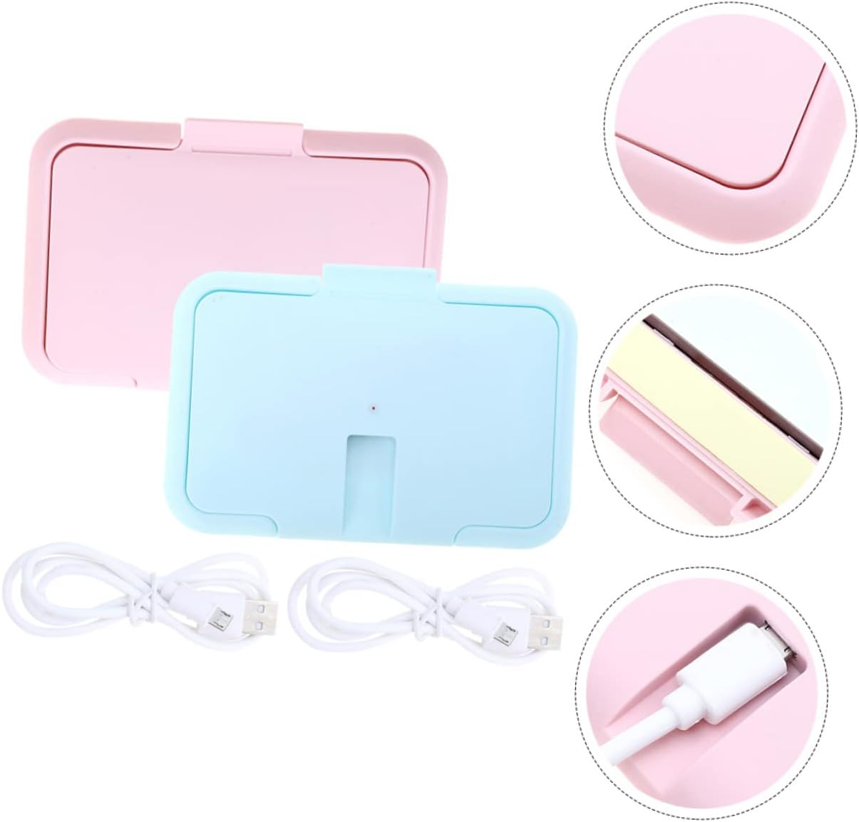 2Pcs Portable Wipe Warmer USB Wet Tissue Warmer for Home Car Travel Use Keeps Wipes Warm and Ready image number 2