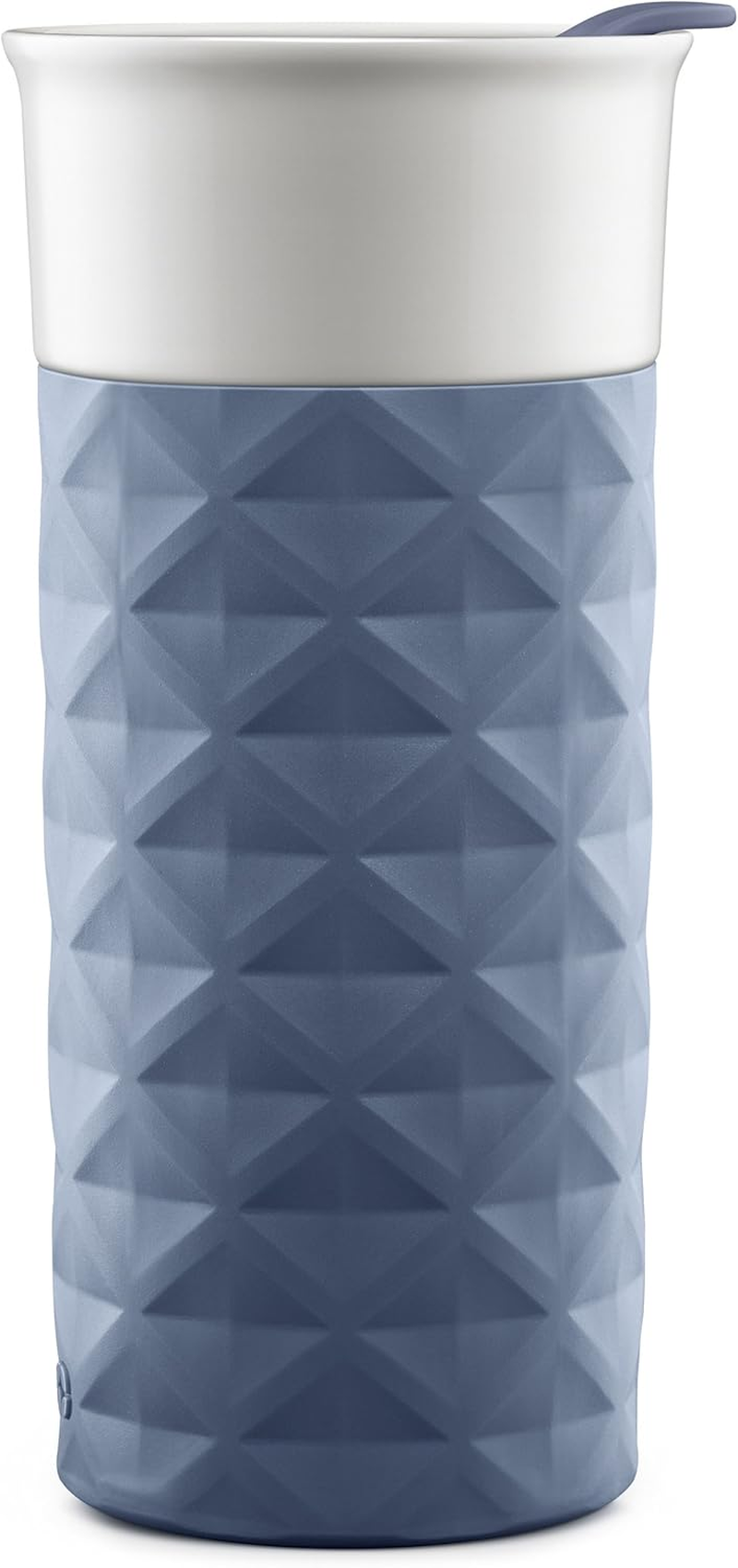 Ello Ogden Ceramic Travel Mug with Friction-Fit Lid - Grey Diamonds image number 4