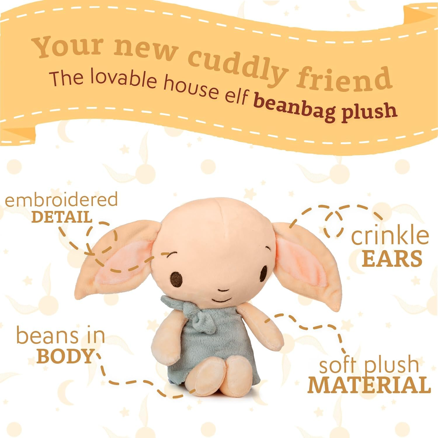 Harry Potter - Dobby Beanbag Plush 20Cm, Soft Toy, Birth+ image number 3