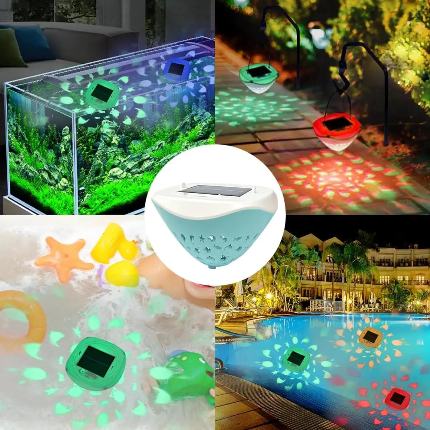 Solar Power Swimming Floating Pool Lights, Rechargeable 3PCS Color Changing Underwater Pool Light That Float, 4 Colors 2 Modes, Glow Hot Bath Tub LED Light up Decor (Solar Powered, Type-C Charging) image number 6