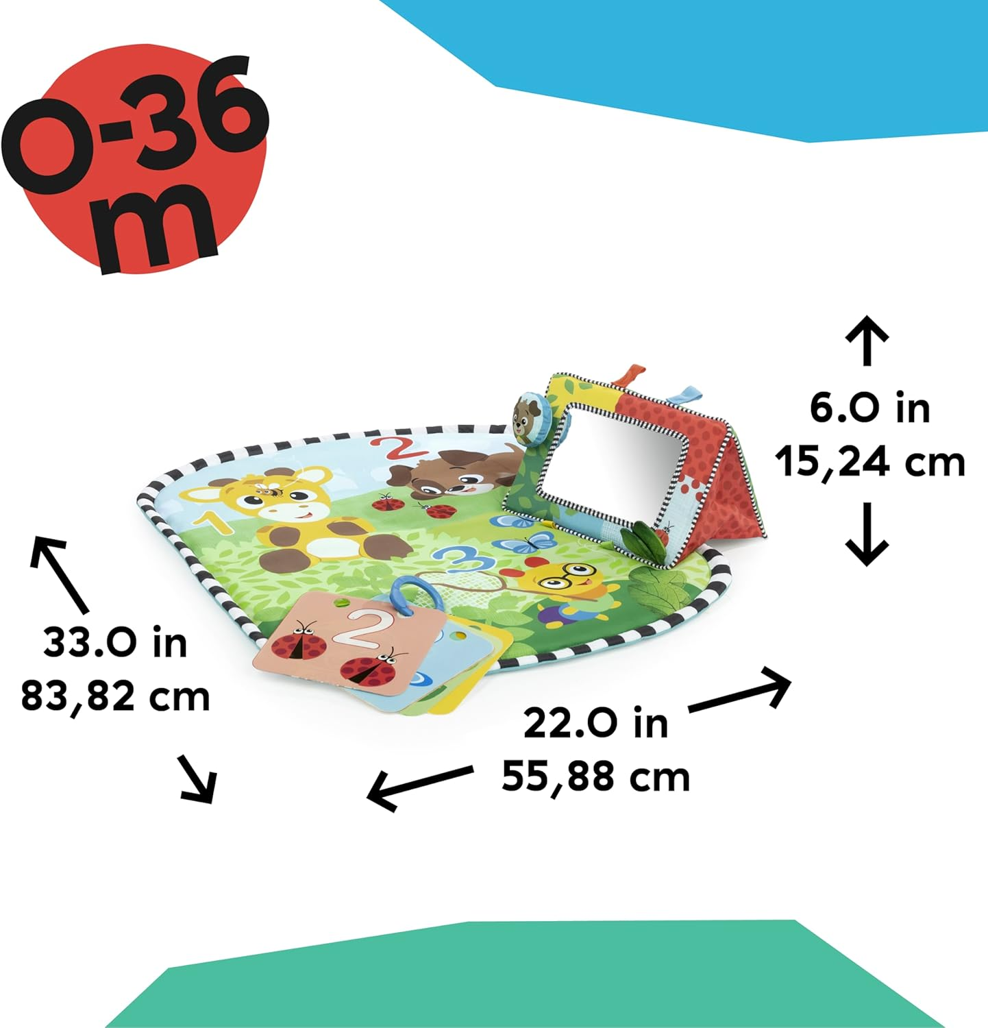 Baby Einstein Discovery Garden Tummy Time Mat & Mirror, Ages 0-6 Months, Multisensory image number 6
