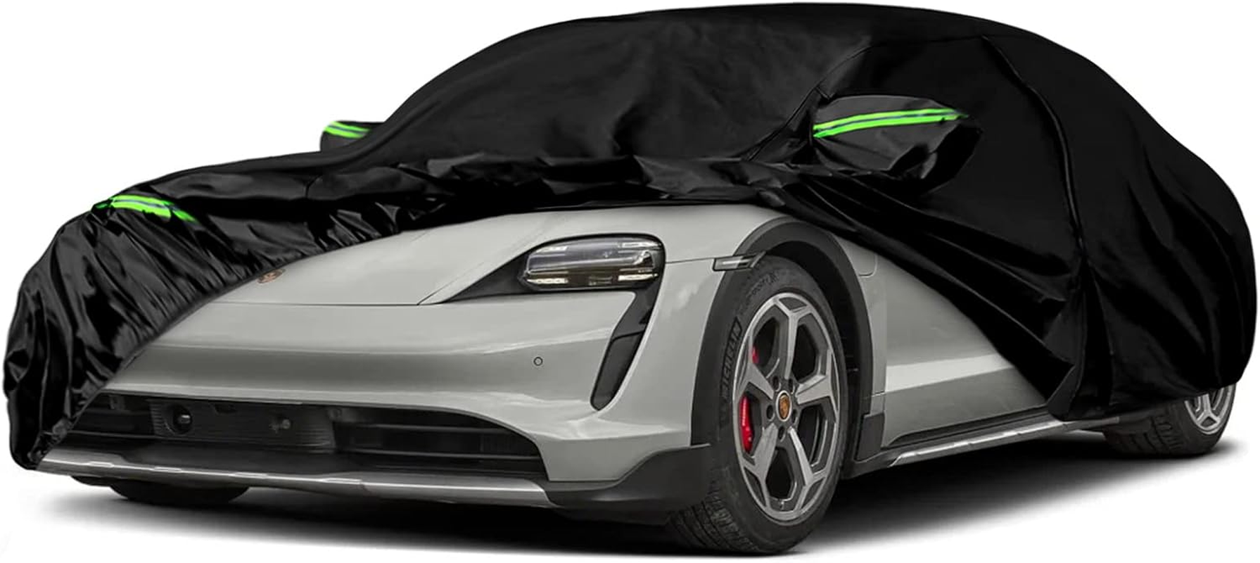 Waterproof Car Cover Replace for 2019-2025 Porsche Taycan, 6 Layers All Weather Custom-Fit Car Cover with Zipper Door, Charging Port for Snow Rain Dust Hail Protection