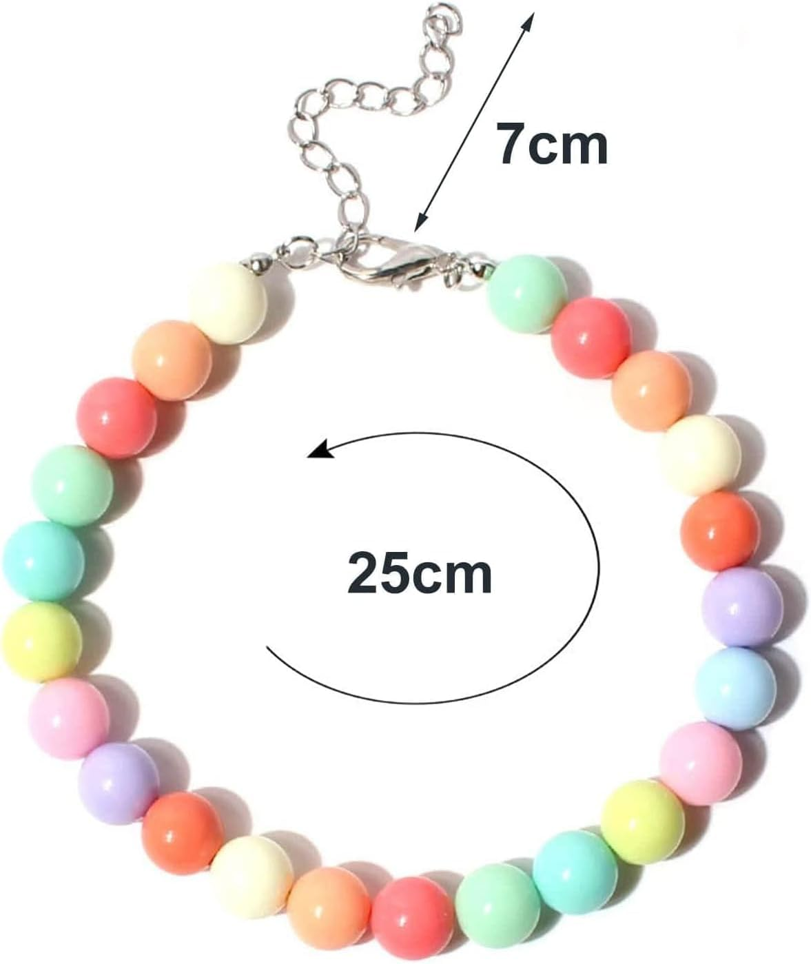 Pet Collar Candy Colors Decor Accessory Multi-Color Fashion Dogs Faux Pearls Necklace Loop Photography Props Convenient and Clever image number 1