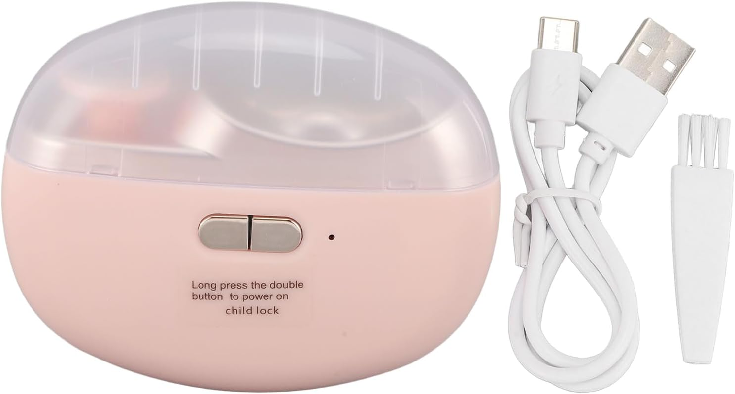 2 in 1 Design Electric Nail Clipper, Rechargeable 2 Speeds Electric Nail Trimmer with Nail Polisher, Portable Nails Trim File Clipper for Adults, Seniors, Babies, Kids, Children (Pinkish) image number 1