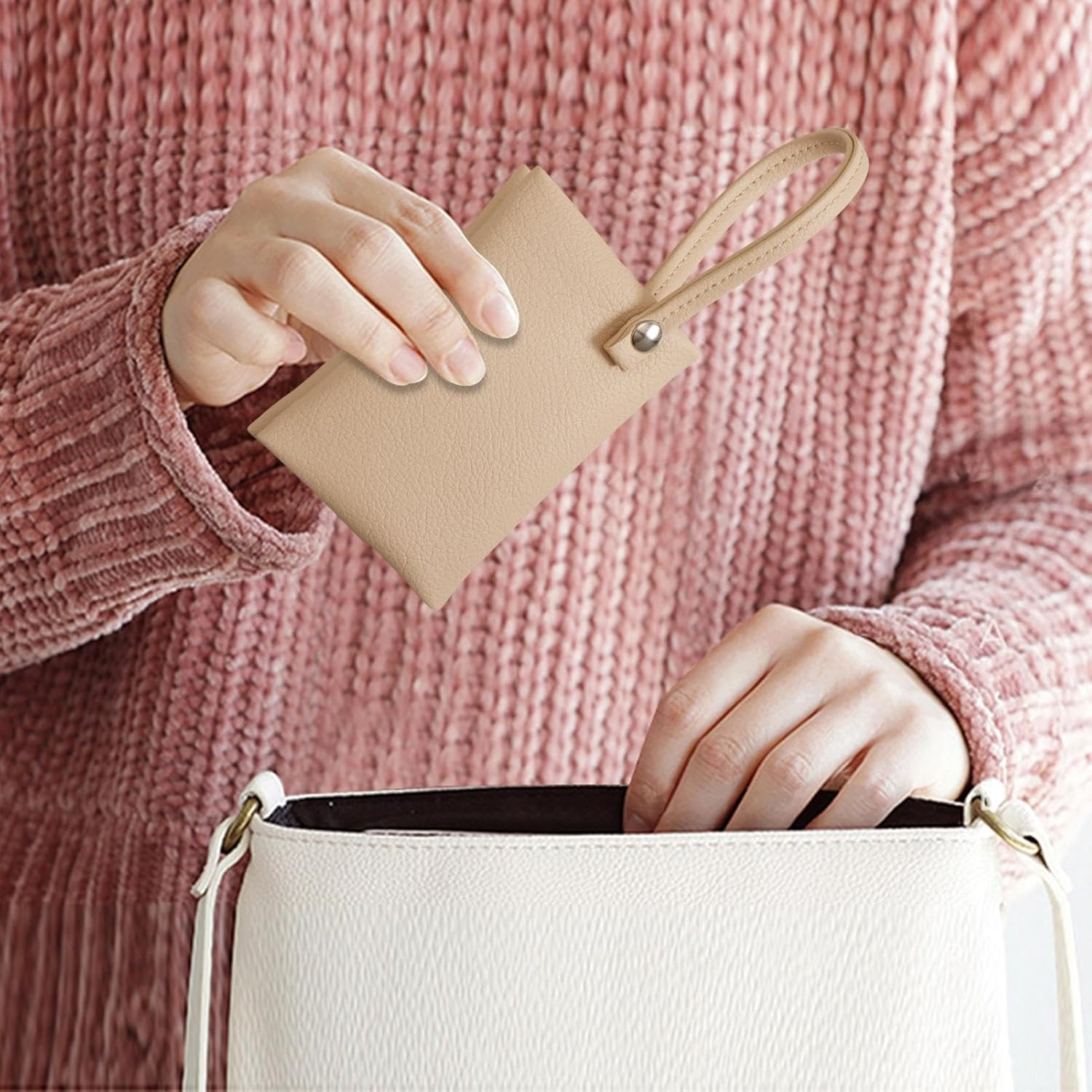 Purse Tissue Holder, Pocket Tissue Holder - Fashionable Waterproof Napkin Storage Bag - Outdoor Storage Supplies for Travel - Black image number 7