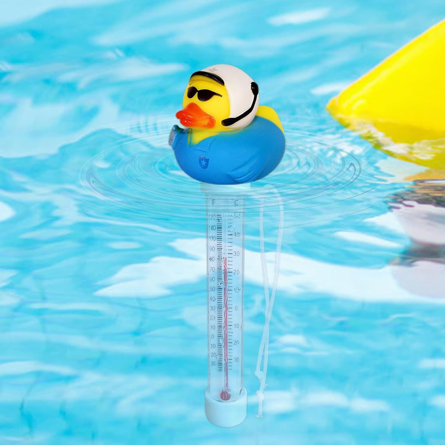 Floating Duck Bath Thermometer,Rubber Duck Pool Thermometer Gauge,Duckshaped Water Gauge,With String,Temperature Gauge for Outdoor & Indoor Swimming Pools,Spas,Hot Tubs & Aquariums image number 5