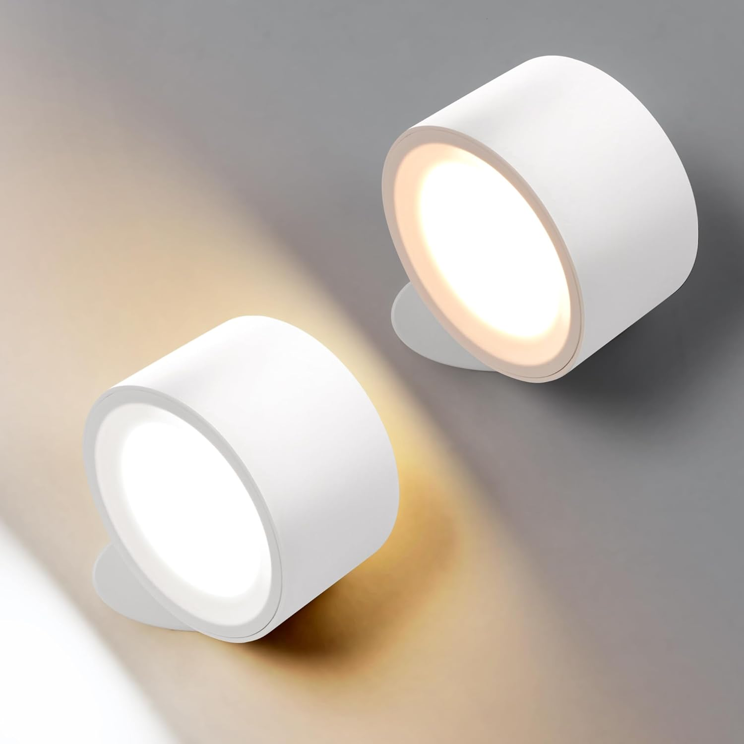 LED Wall Lights Battery Powered, 3 Color Temperatures and Dimmable, Wall Light Rechargeable Lamp 360&deg; Rotation Magnetic Cordless Picture Lights for Bedroom - 2 Pack image number 2