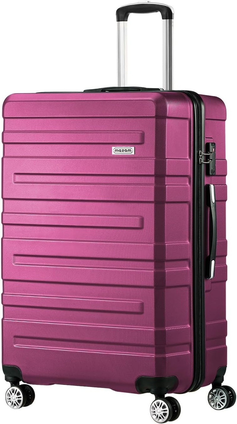 Mazam Luggage 28" Suitcase Trolley Set with Lock Storage Hard Case for Travel, Magenta
