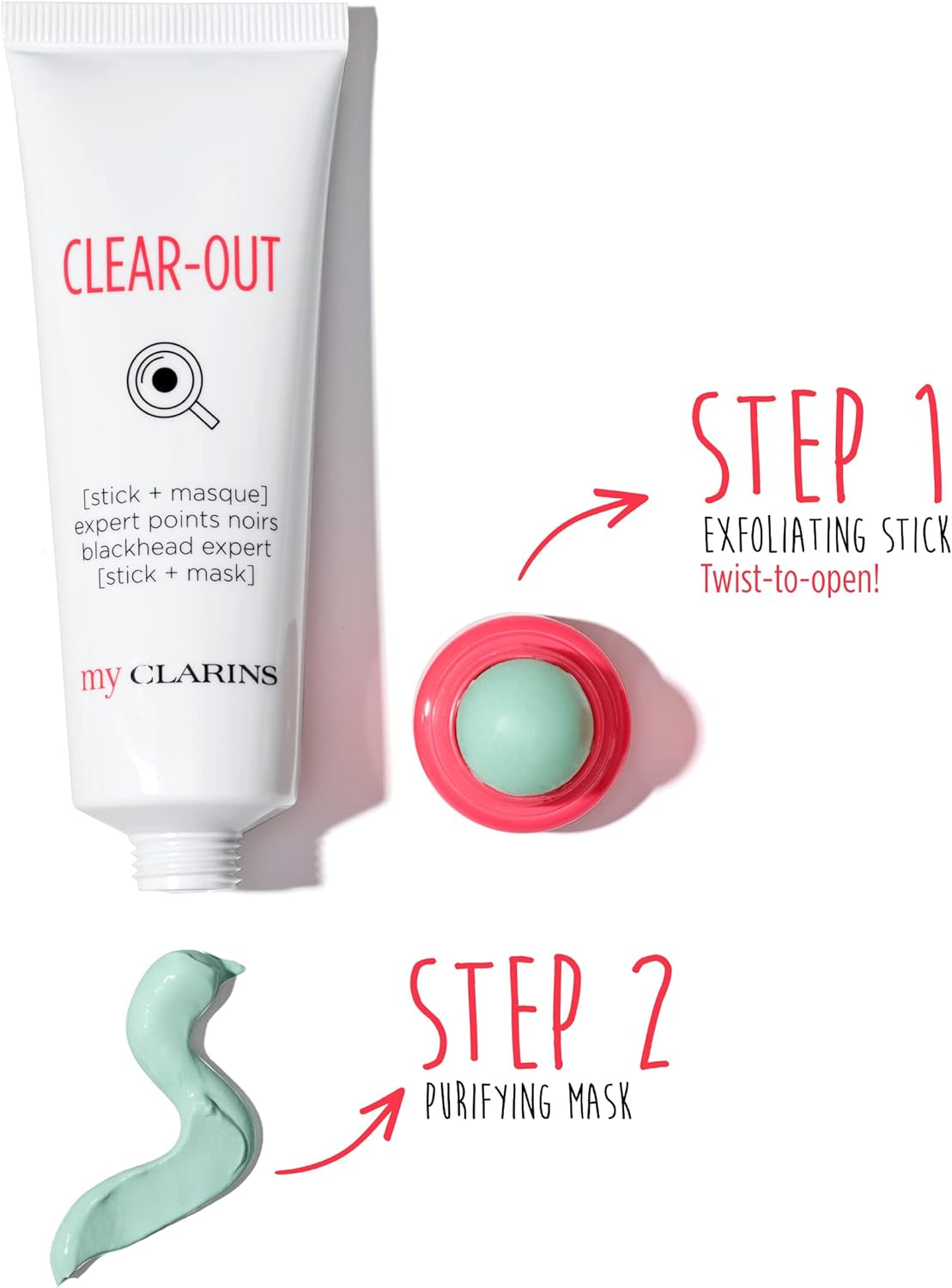 Clarins Clear-Out Blackhead Expert Stick and Mask by Clarins for Unisex - 1.8 Oz Treatment, 53.23 Millilitre image number 2