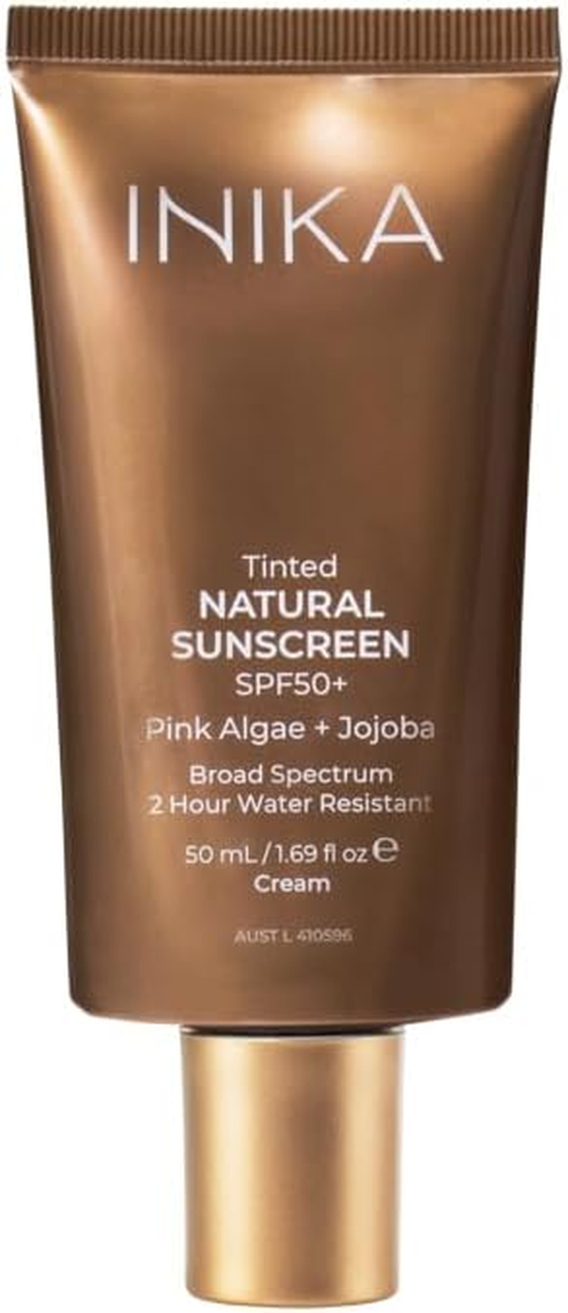 INIKA Tinted Natural Sunscreen SPF50+ | Sun Protection + Tinted + Skincare. Prevents UV Damage + Anti-Ageing Pink Algae & Jojoba Oil. Broad Spectrum, 100% Mineral Non-Nano Zinc Oxide. 50Ml image number 3