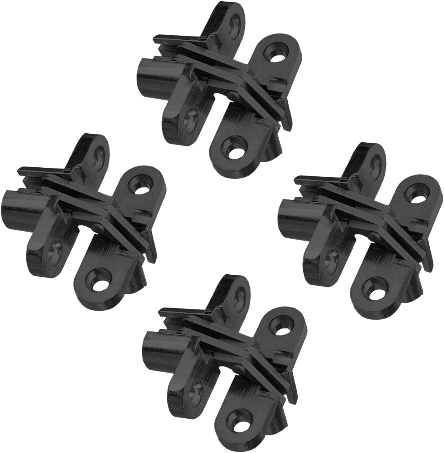 2Pair (4Pcs) 2-3/4" Black Hidden Hinges Stainless Steel Invisible Door Hinges Concealed Barrel Wooden Box image number 2