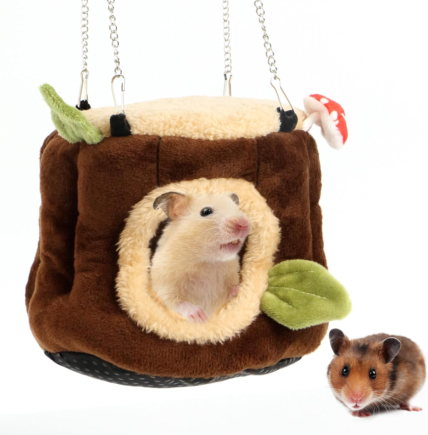 Guinea Pig Cave Hammock Small Animal Beds Hide Winter Warm Cuddly Bag Hamster Cave Beds, Pet Cage Bed Accessories for Rodents Dwarf Rabbits Ferrets Rats Hedgehog Chinchilla