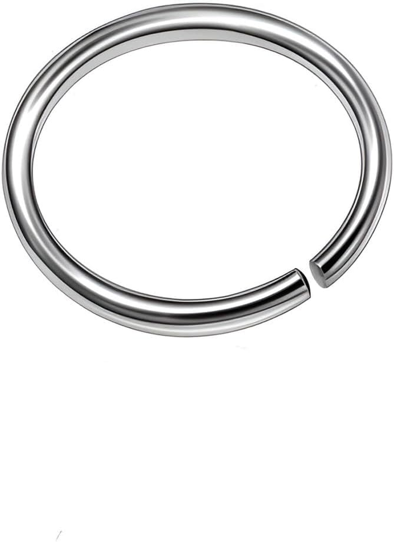 20G Stainless Steel Fake Nose Ring Hoop - Seamless Open Faux Nose Hoop - 6Mm 10Mm Diameter - Hypoallergenic and Durable