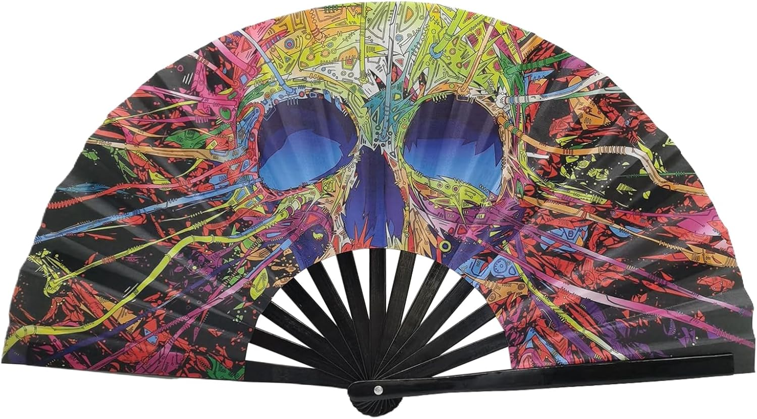 Large Folding Hand Fan | Large 13 Inch Folding Hand Popping Fans,Decorative Foldable Craft, Kung Fu Craft, Home Decoration for Festival Wedding - B image number 6