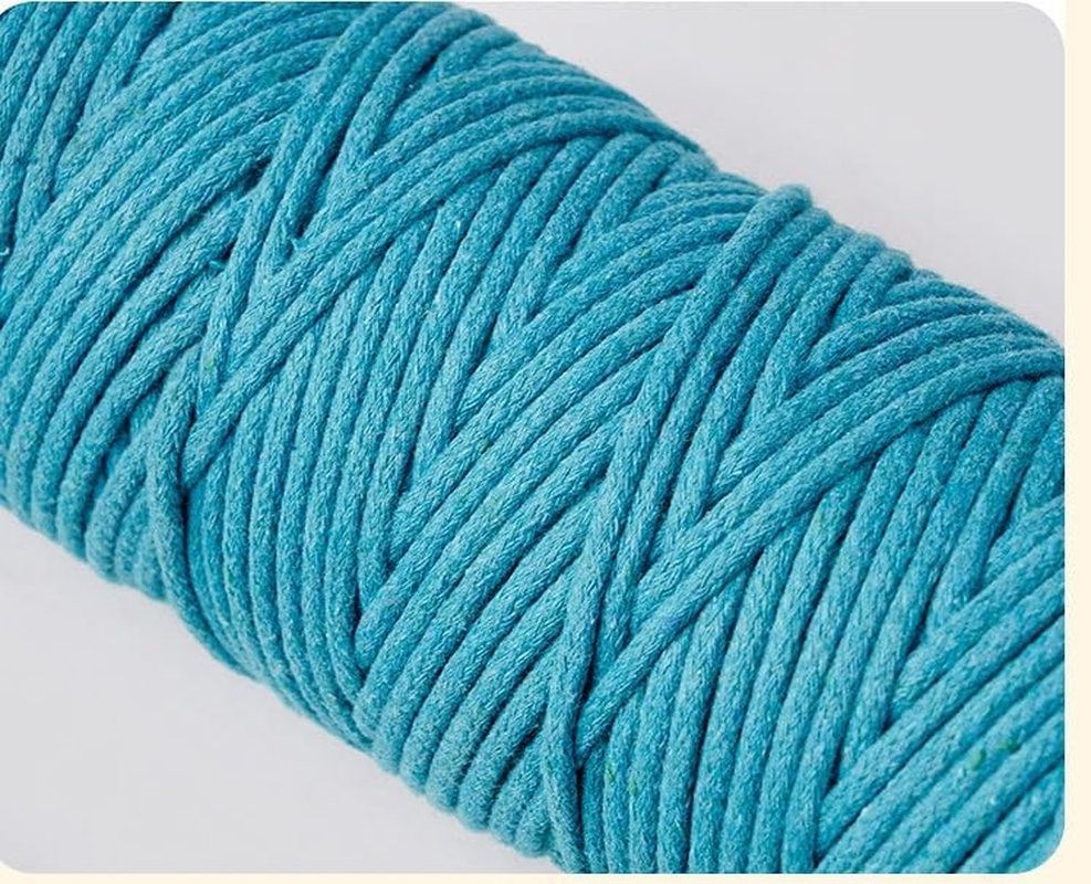 Braided Cotton Cord,Macrame Rope, 100% Natural Cotton Rope Macrame String, Craft Cord for Bag,Wall Hanging, Plant Hangers, Crafts, Knitting (Green, One Size) image number 4