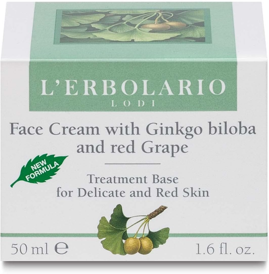 Lerbolario Face Cream with Ginkgo Biloba and Red Grape for Unisex 1.6 Oz Cream