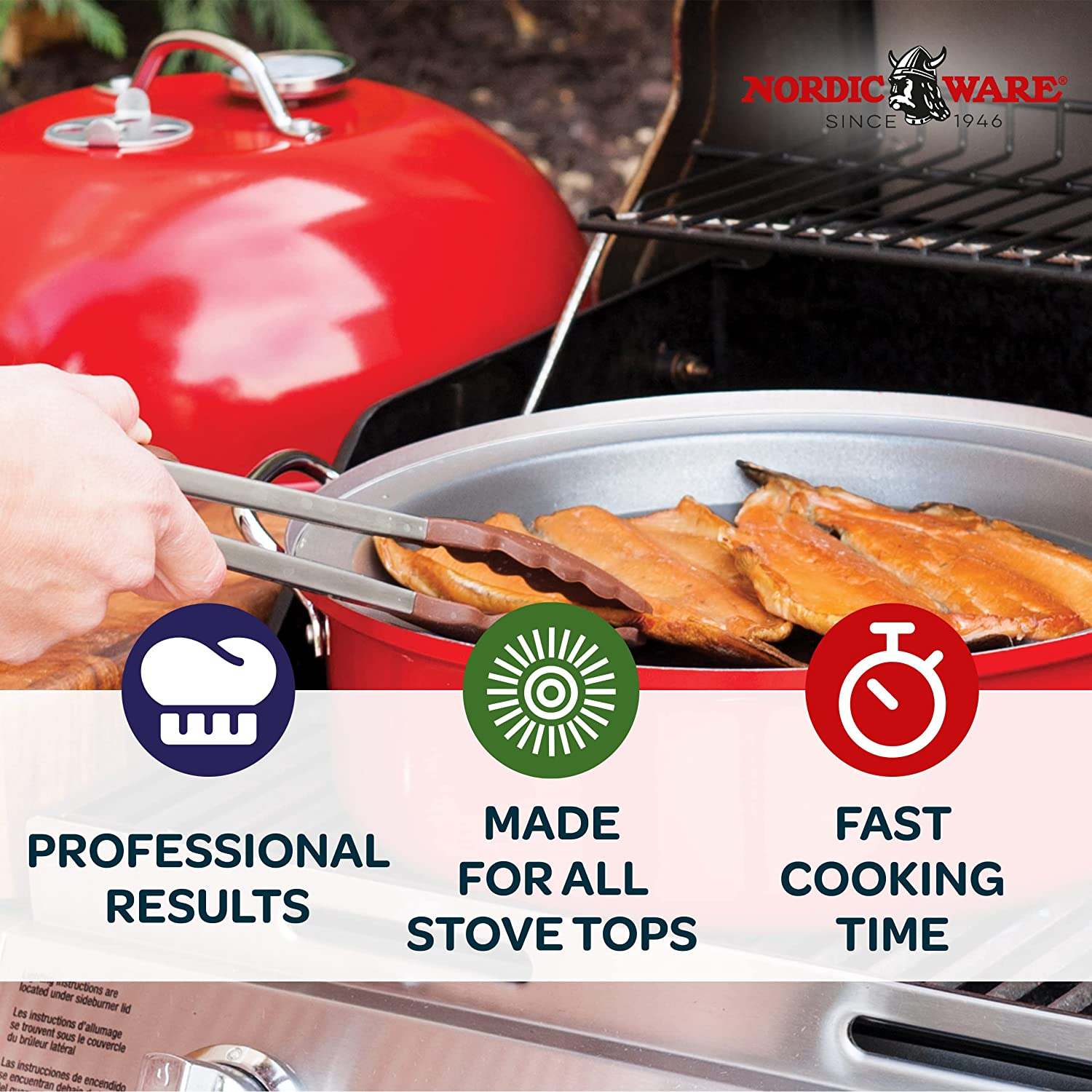 Nordic Ware 36556 Kettle Smoker, Red image number 1