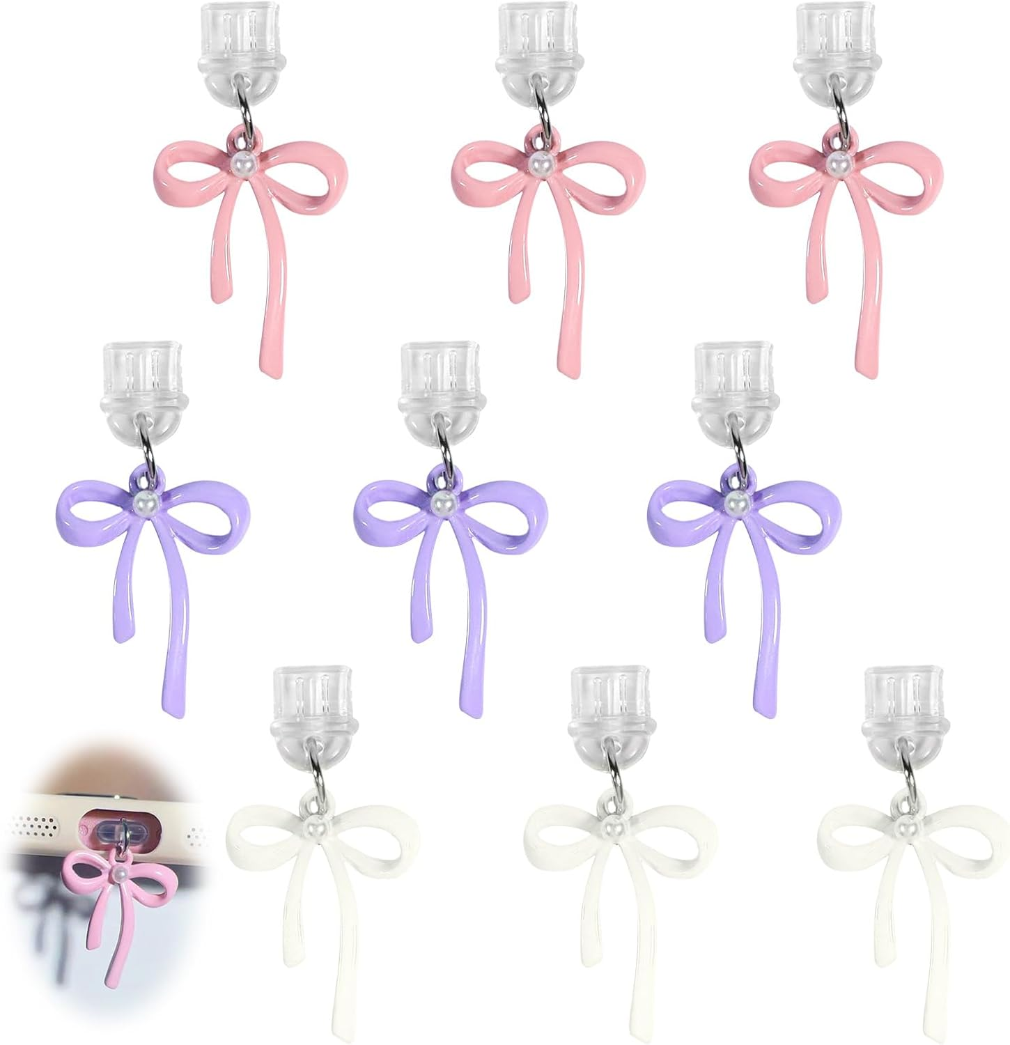 9 Pcs USB C Dust Plug Cute, Type C Dust Plug for Phone Accessories, Stylish Anti-Dust Plugs for Phones USB C Ports, Universal Fit E-Reader Phone Devices image number 5