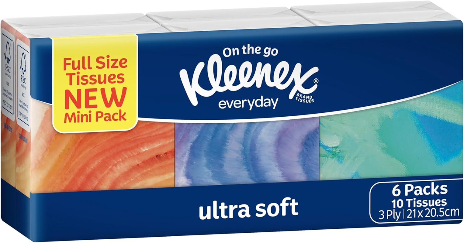 Kleenex Ultra Soft Pocket 3 Ply Facial Tissues (6 X 10 Pack) image number 6