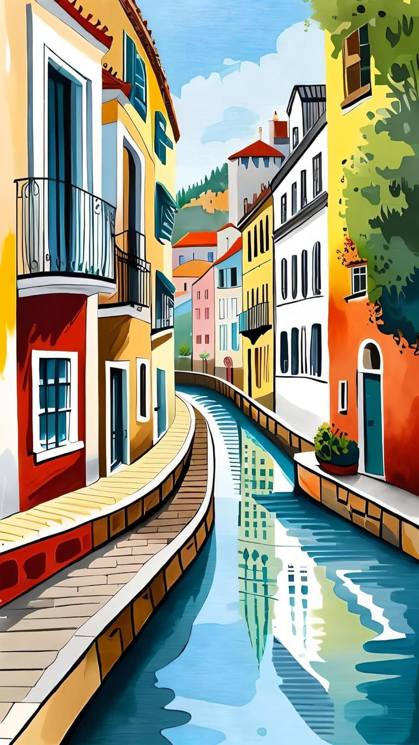 ARTGOTO Paint by Numbers for Adults for Wall Decoration (Frameless) - Large - 40 X 70 Cm - Adult Painting by Numbers - Landscape - Sunset - Paint by Numbers for Adults - Pbn010 image number 2