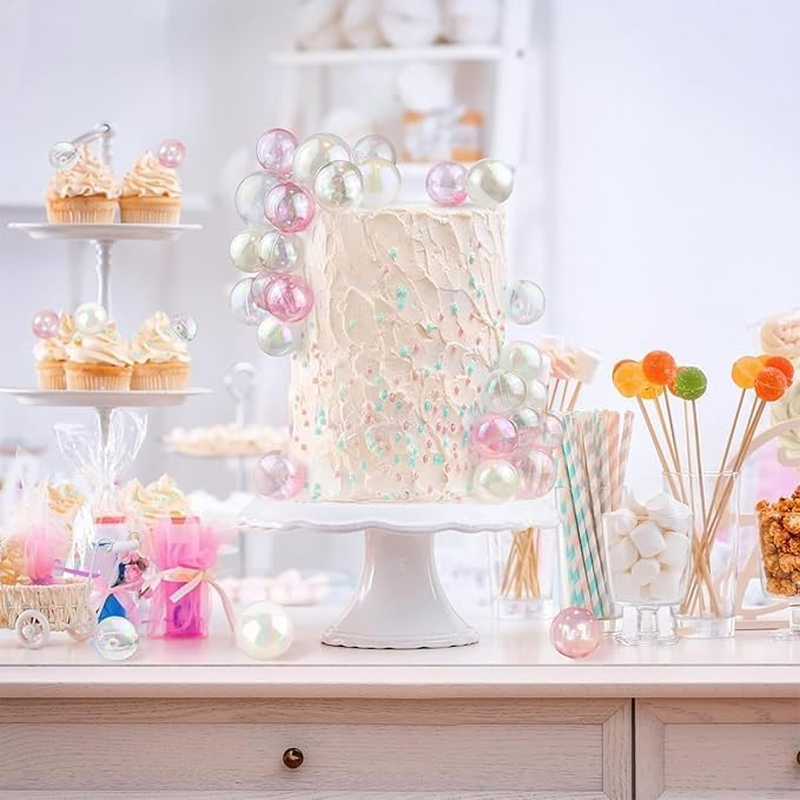 Mini Bubble Balls Cake Topper, 32Pcs Plastic Ball Cake Toppers Mini Balloon Pearl Balls Cake Insert Cupcake Toppers,Mini Bubble Balls Cake Topper,Bubble Balls Cake Toppers Mini Balloon Cake Toppers image number 3