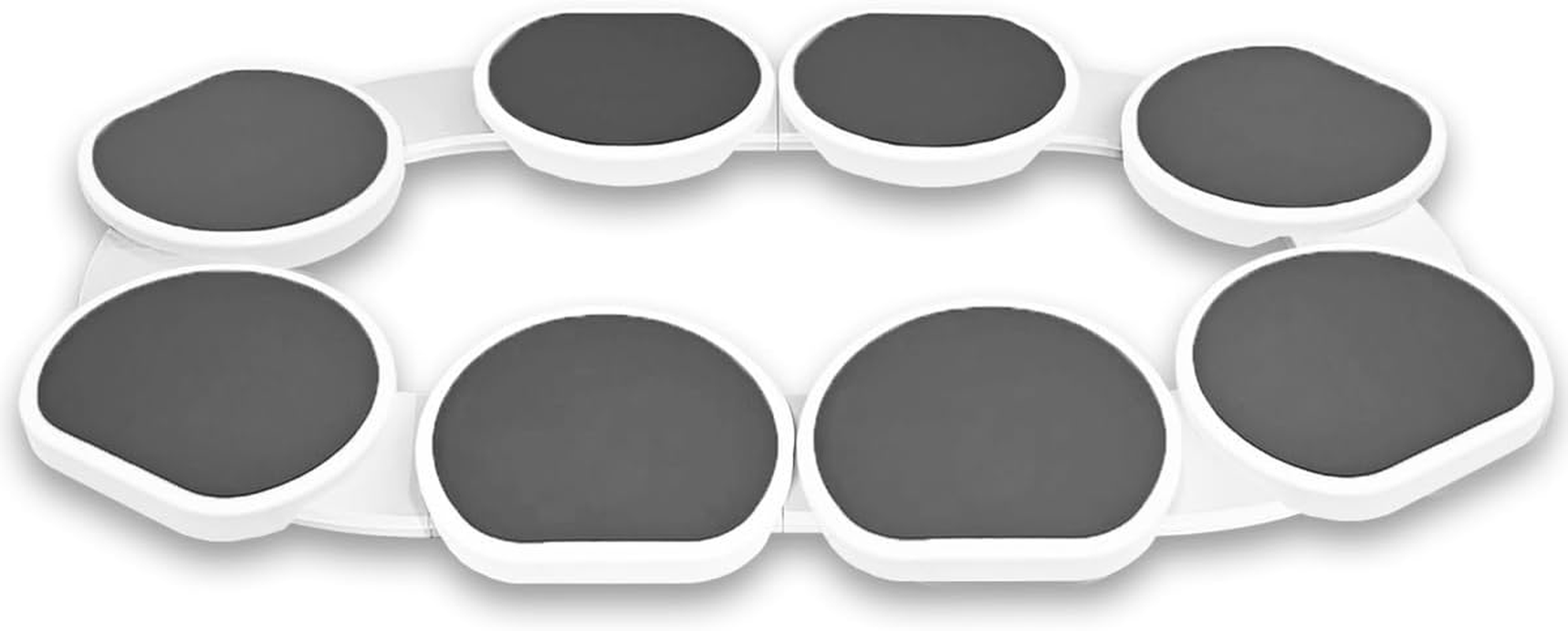 Blissify Lazy Susan Turntable for Dining Table, 8 Trays Lazy Susan Food Train, 360&deg; Manual Dining Turntable Expandable for Rectangular Table, Suitable for Parties and Gatherings, round Tray Model image number 2