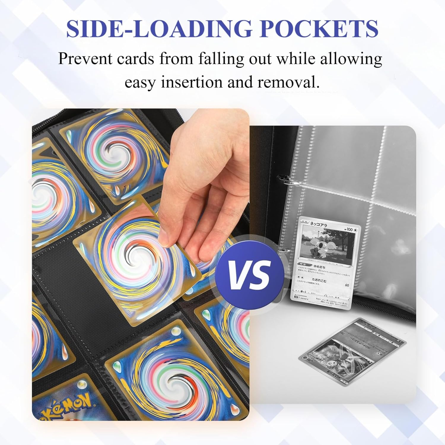 Trading Card Binder with Sleeves, 9 Pocket Side Loading Premium 900 Double Sided Pocket PU Card Collection Binder, Collectible Card Albums Card Folder for MTG, TCG, Sports Cards, Game Cards image number 1