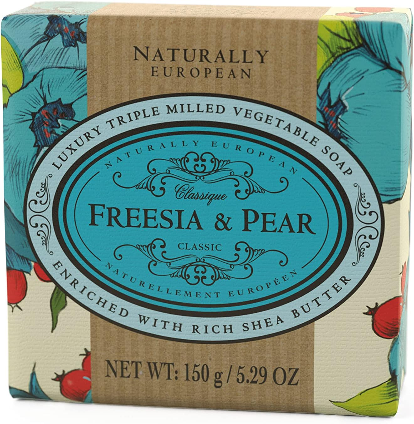 Naturally European Freesia and Pear Soap, 150 G