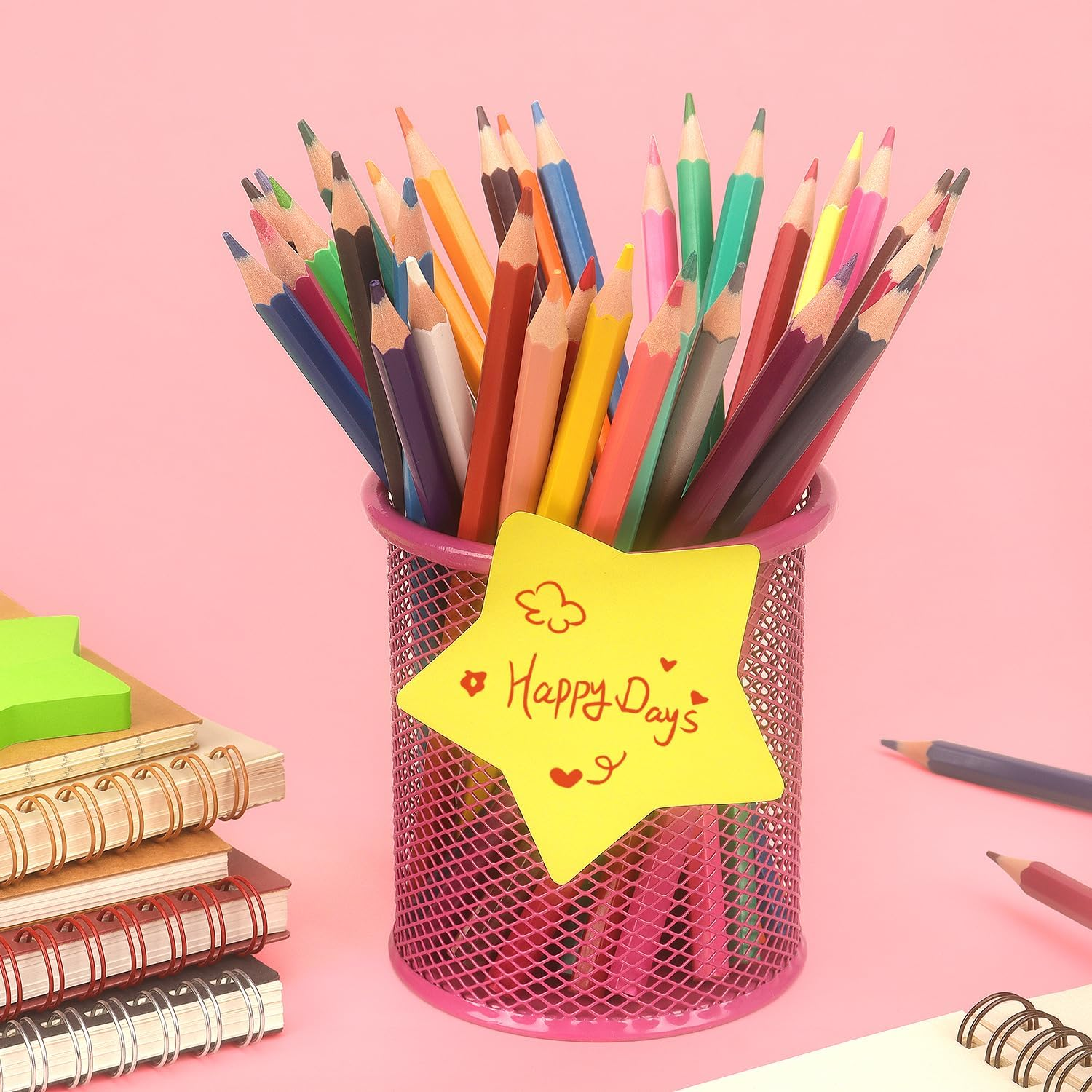 Star Shape Sticky Notes 8 Color Bright Colorful Sticky Pad 75 Sheets/Pad Self-Sticky Note Pads (8 Pads) image number 2