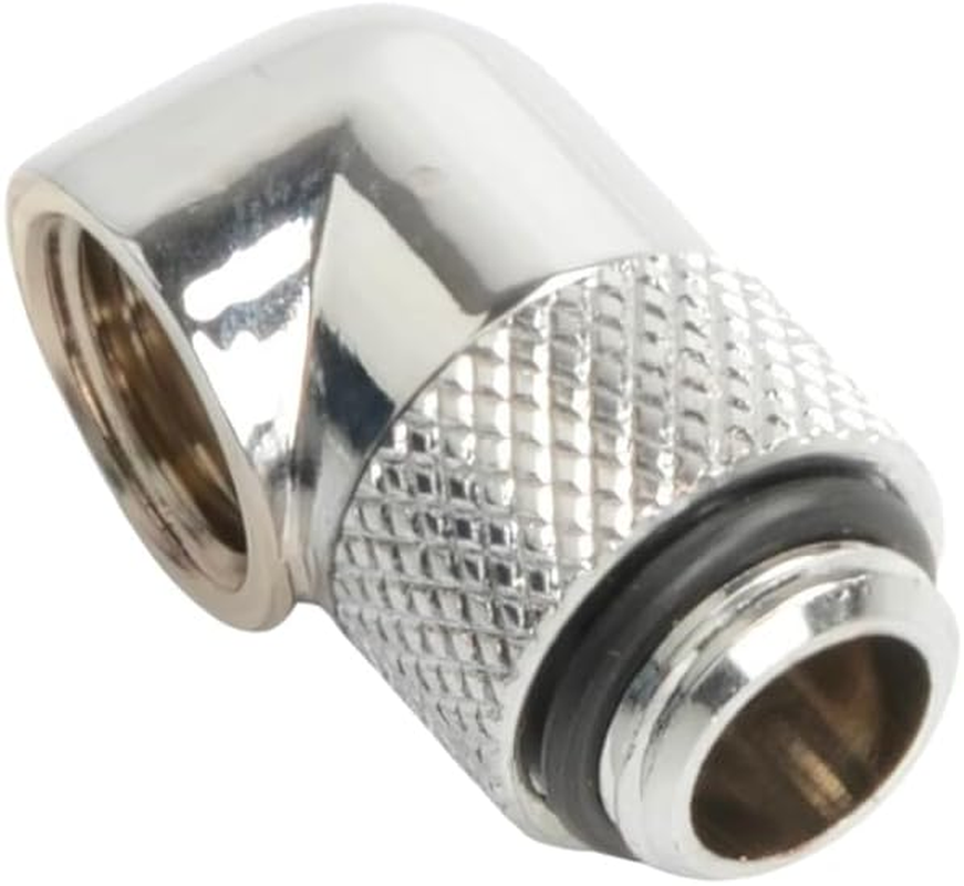 Dracaena 6 Pack G1/4" Thread Male to Female Extender Fitting, 90&deg; Rotary Fitting Adapter Connector for Computer Water Cooling System, Silver image number 6