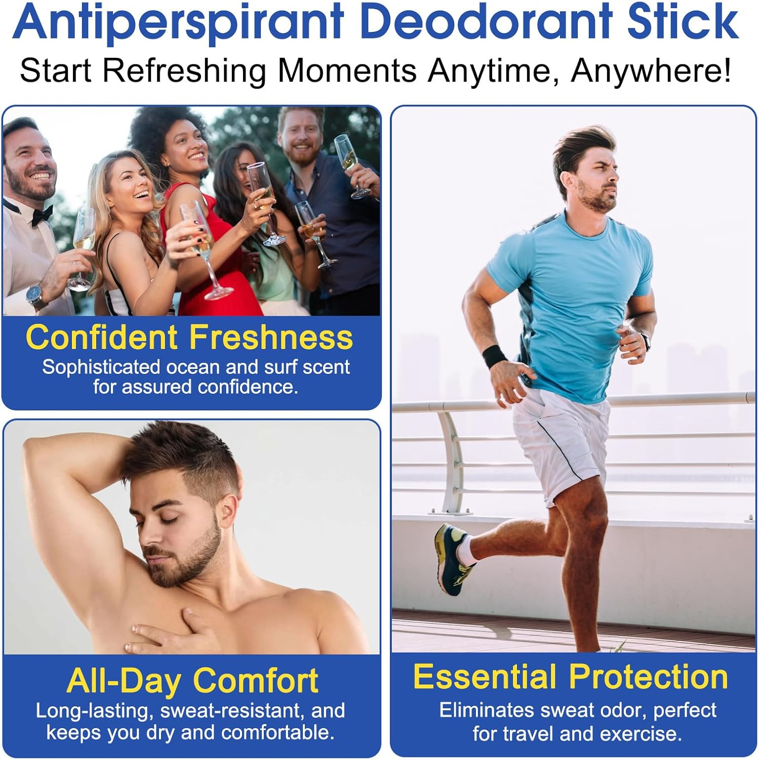 Natural Deodorant - Refreshing Marine Mineral Scent, Extra Strength Natural Deodorant for Women & Men (80G, 2.82 Oz)