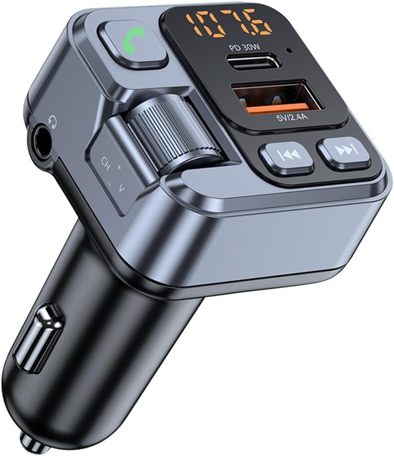 Car FM Transmitter Modualator Bluetooth Car MP3 Player USB Type C PD30W Car Charger Handsfree image number 1