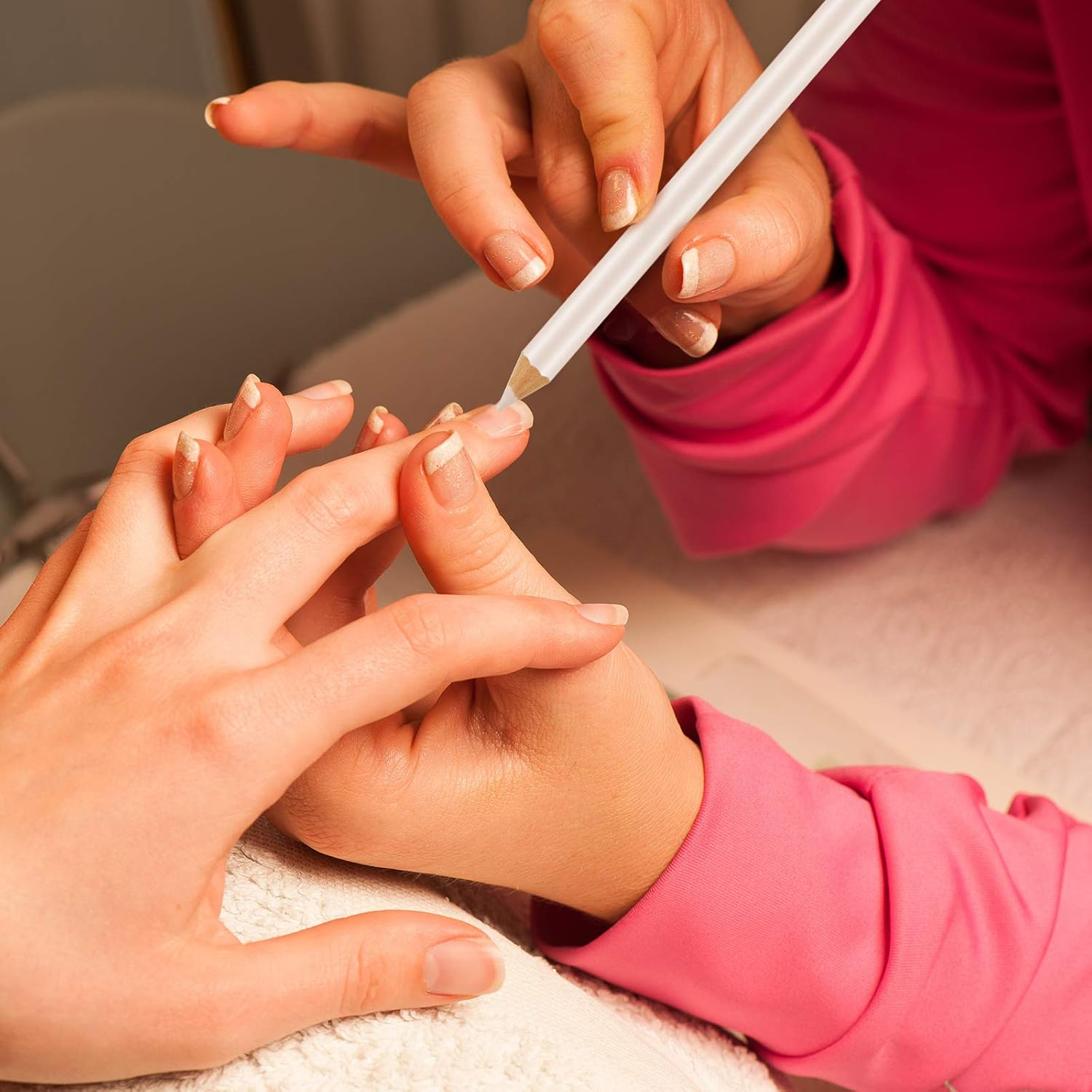 8 Pieces White Pencil under Nail 2-In-1 Nail Whitening Pencils French White Manicure Pencils with Cuticle Pusher for DIY French Art Manicure Supplies image number 5